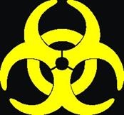 Biohazard window decal and helmet decals